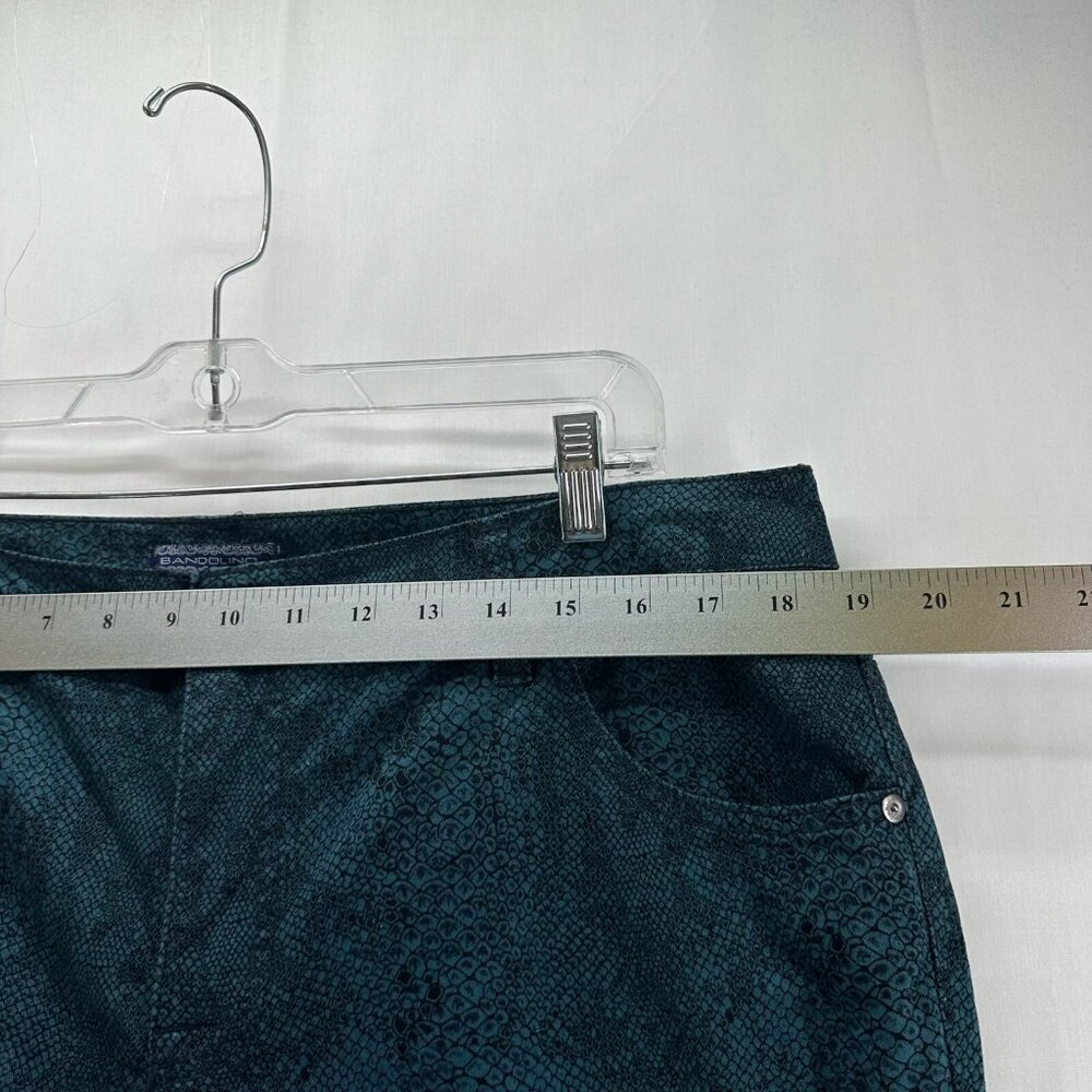 Bandolino Mandie Pants Women Sz 14W High Rise Straight Snake Print Stretchy Teal - Picture 7 of 11
